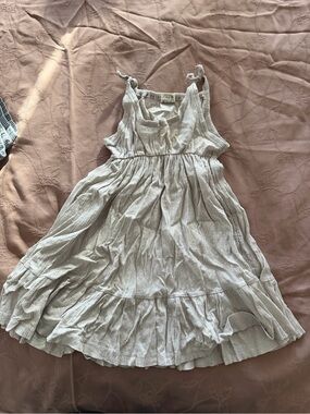 Girls Cream Ruffle Sundress - Soft Cotton